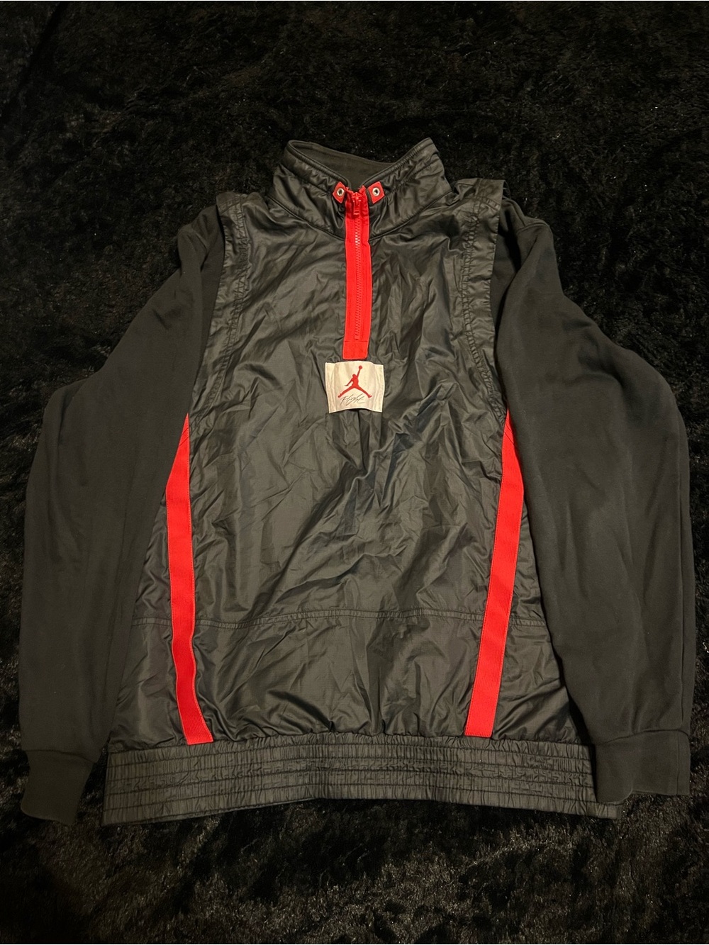Jordan Black and Red Lightweight Pullover Jacket